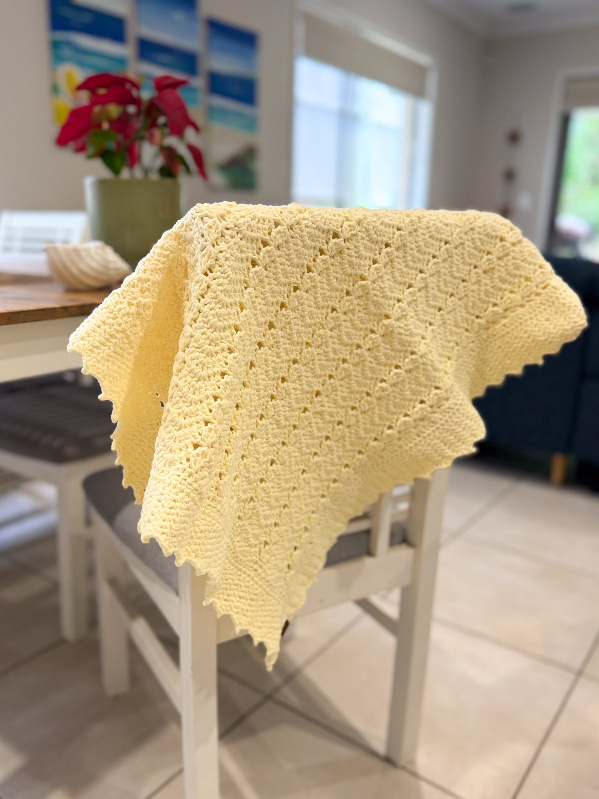 #048 Feather and Dew Drops Baby Blanket