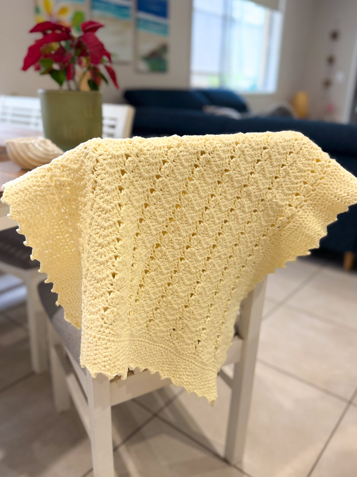 #048 Feather and Dew Drops Baby Blanket