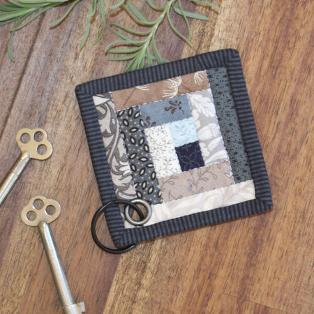 Patchwork Quilted Log Cabin Keyring 3