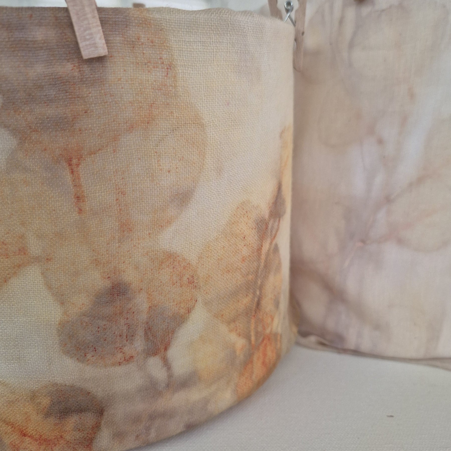 Unique lampshade ecoprinted eucalyptus on pure wool
