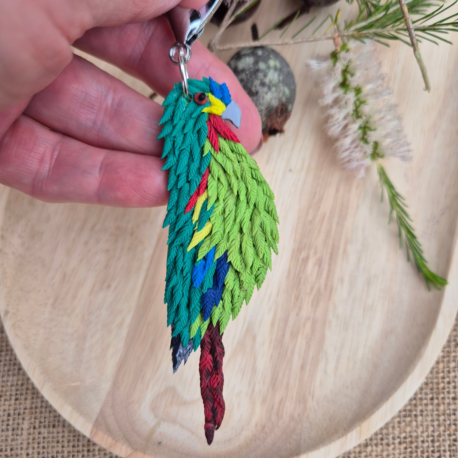 Kookaburra and Swift Parrot Keyring