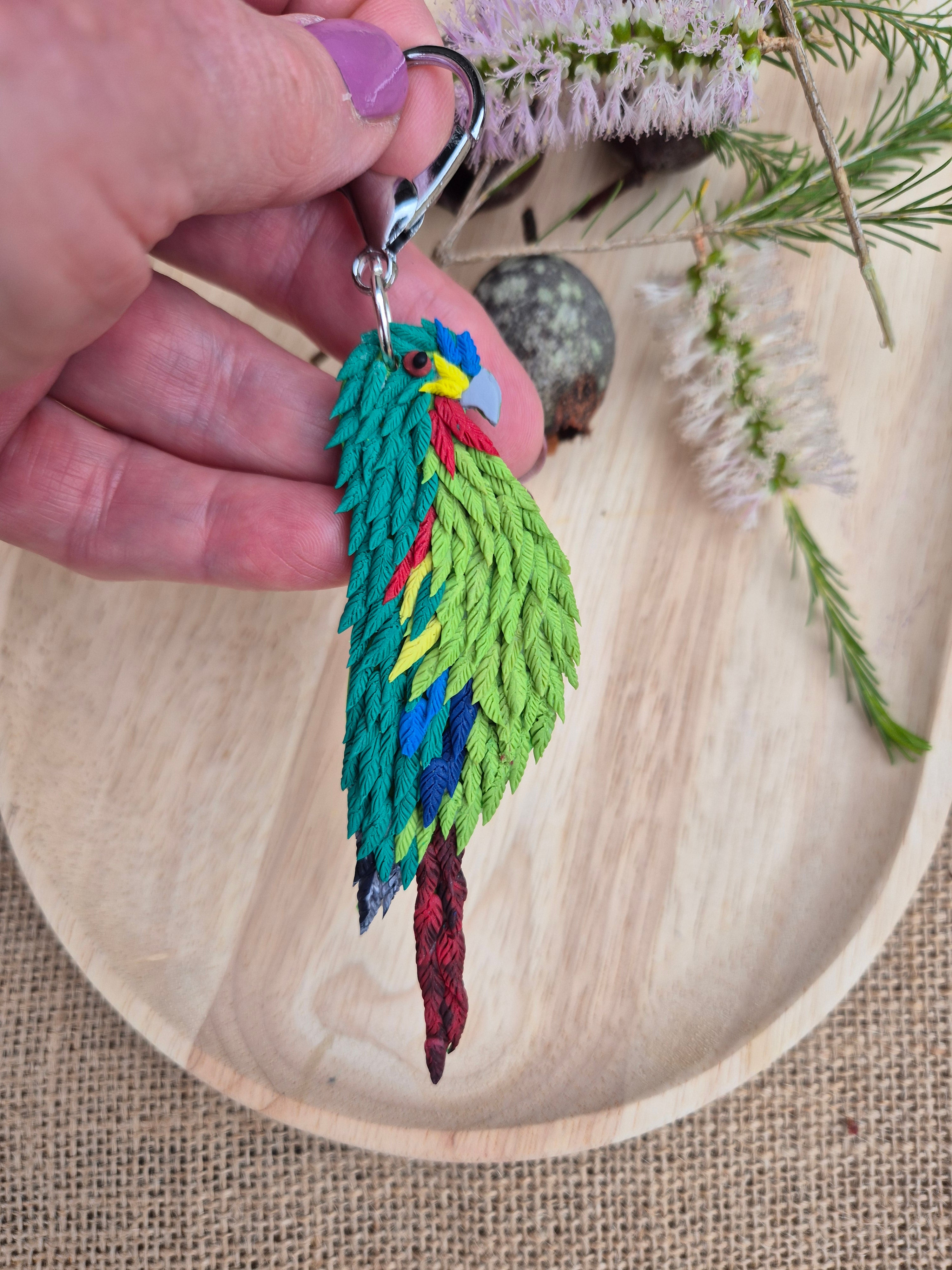 Kookaburra and Swift Parrot Keyring