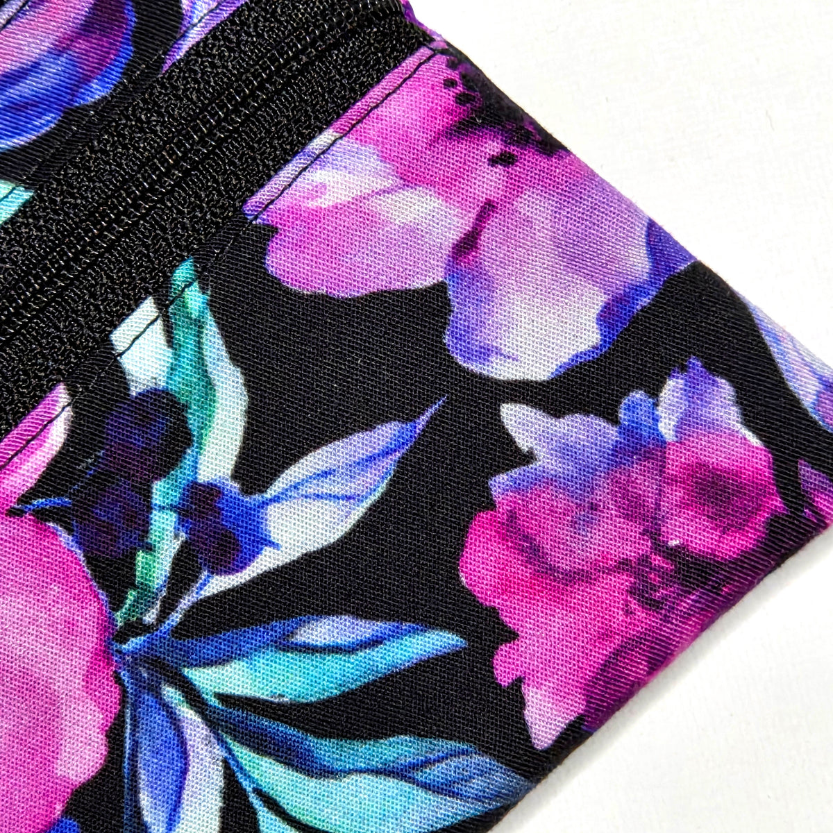 Small Double Pocket Pouch in watercolour floral print