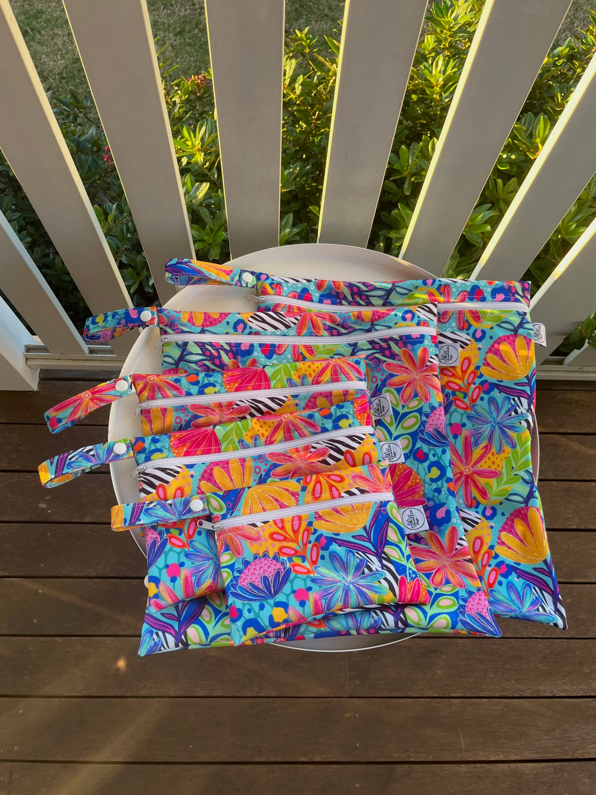 PRE-ORDER Water-resistant wet bags - Calista Bright Floral (Ladybird and Roar)