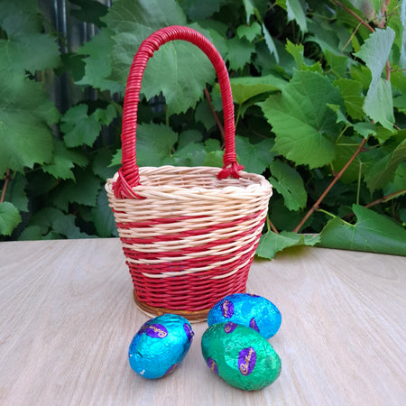 Handwoven Wicker Basket for Child's Easter Eggs.