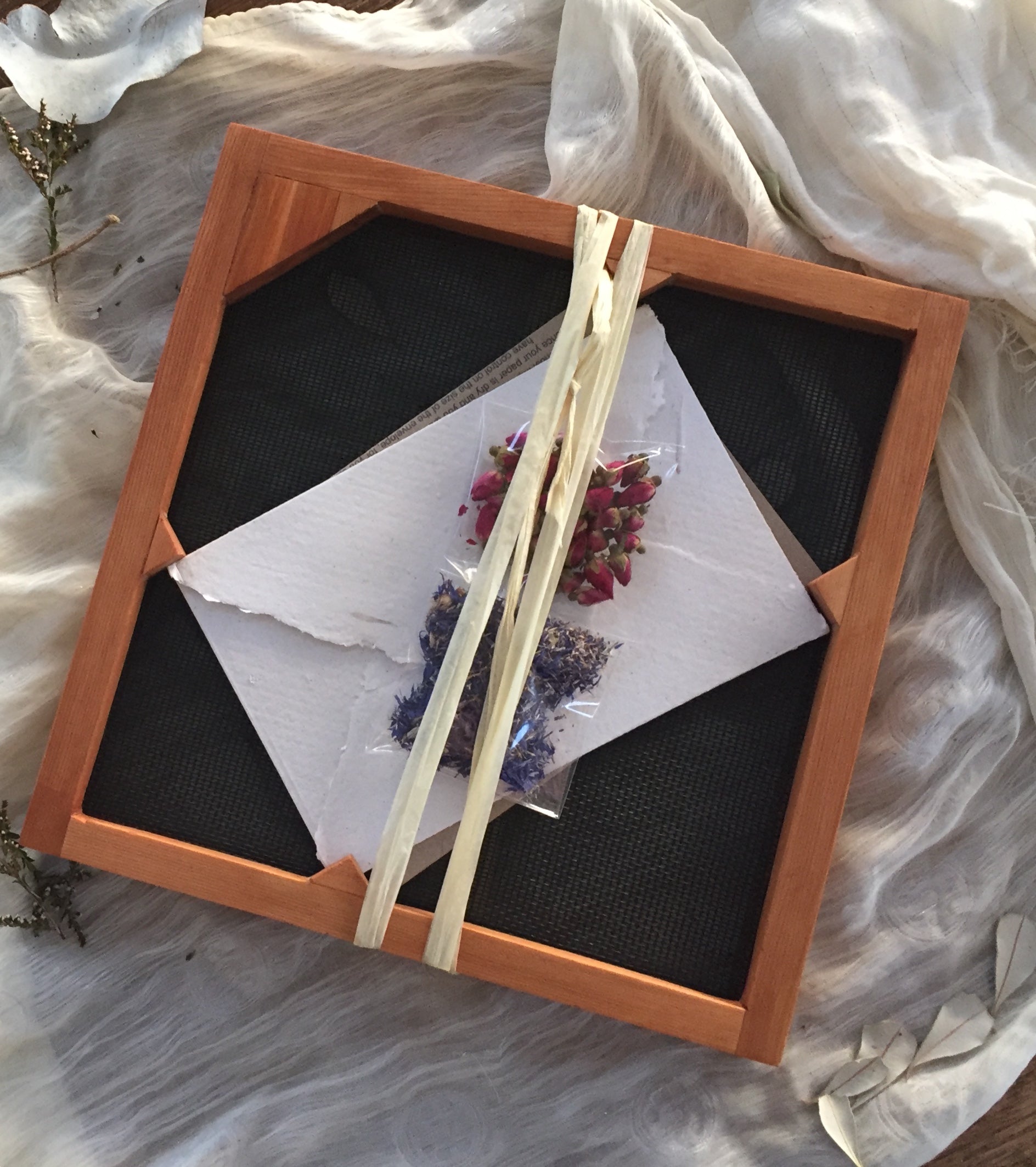 Envelopes DIY C6 size Handmade Paper Red Cedar Mould and Deckle