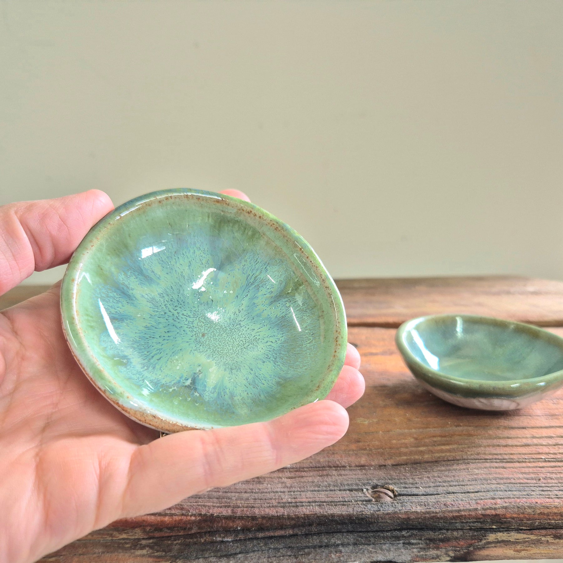 Small ceramic dish - blue - set of three