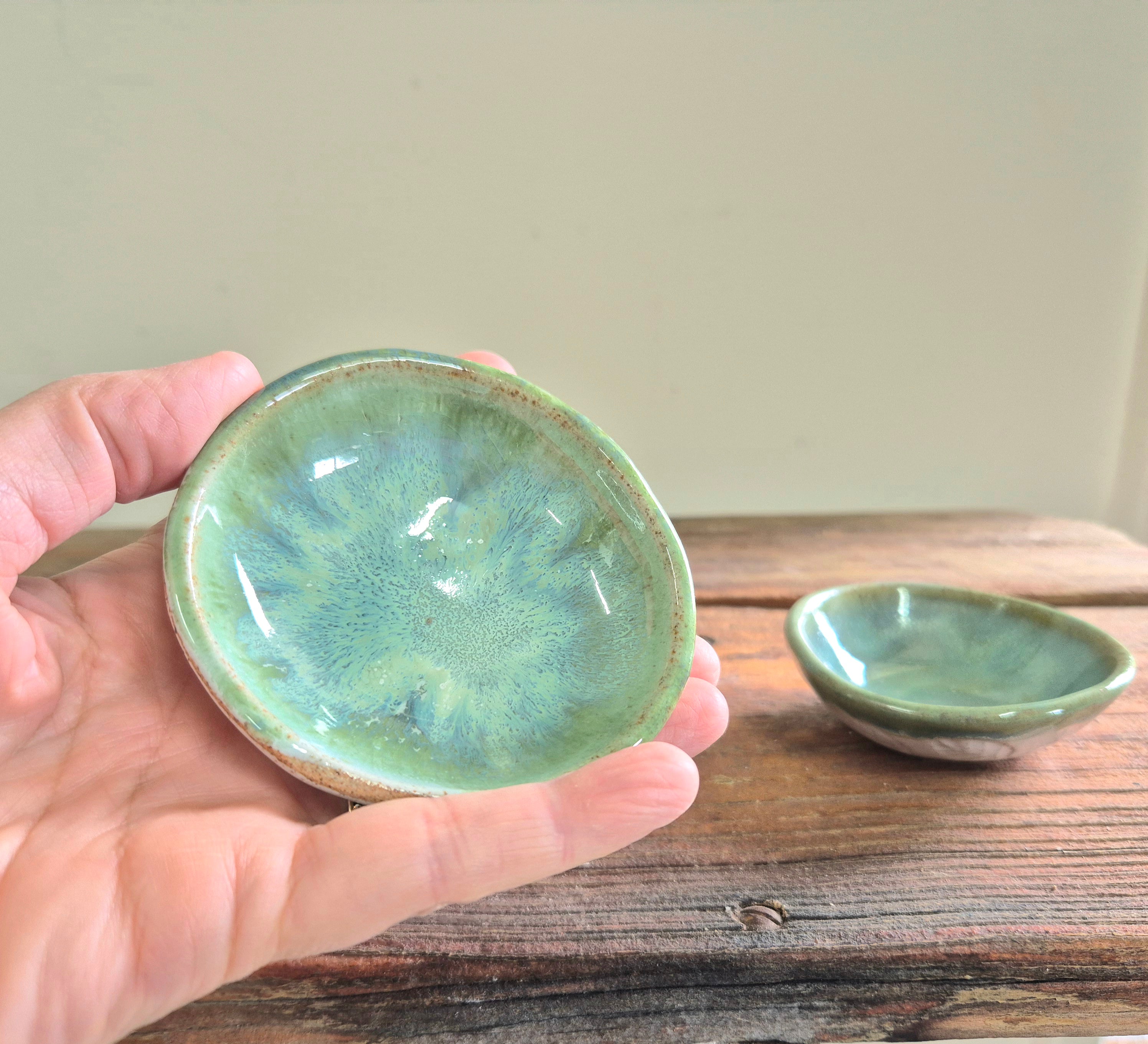Small ceramic dish - blue - set of three