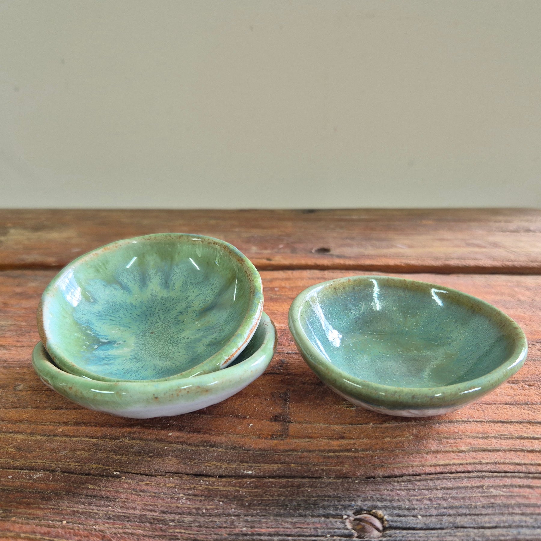 Small ceramic dish - blue - set of three
