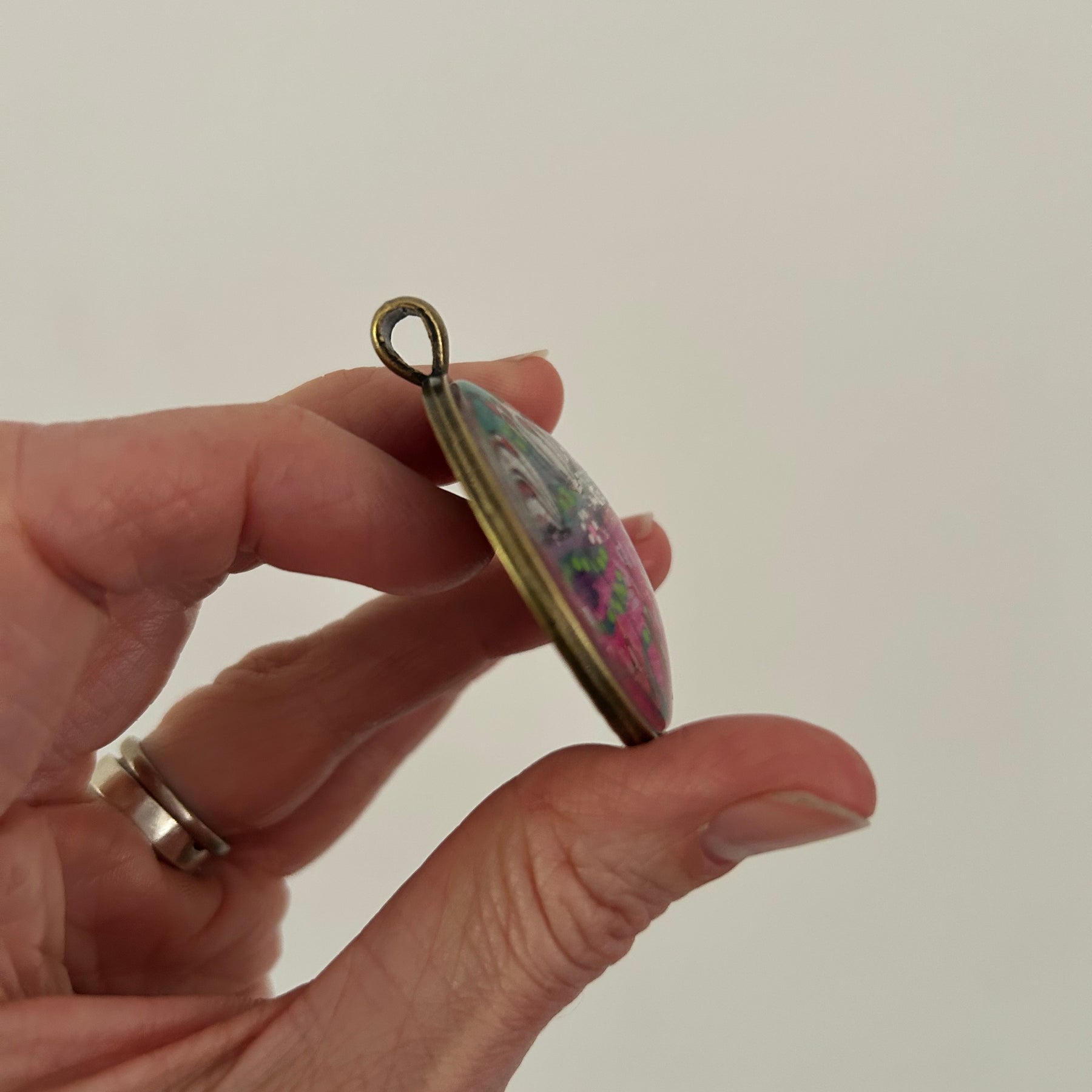 Hand-painted necklace: Berry Bright Sunshine
