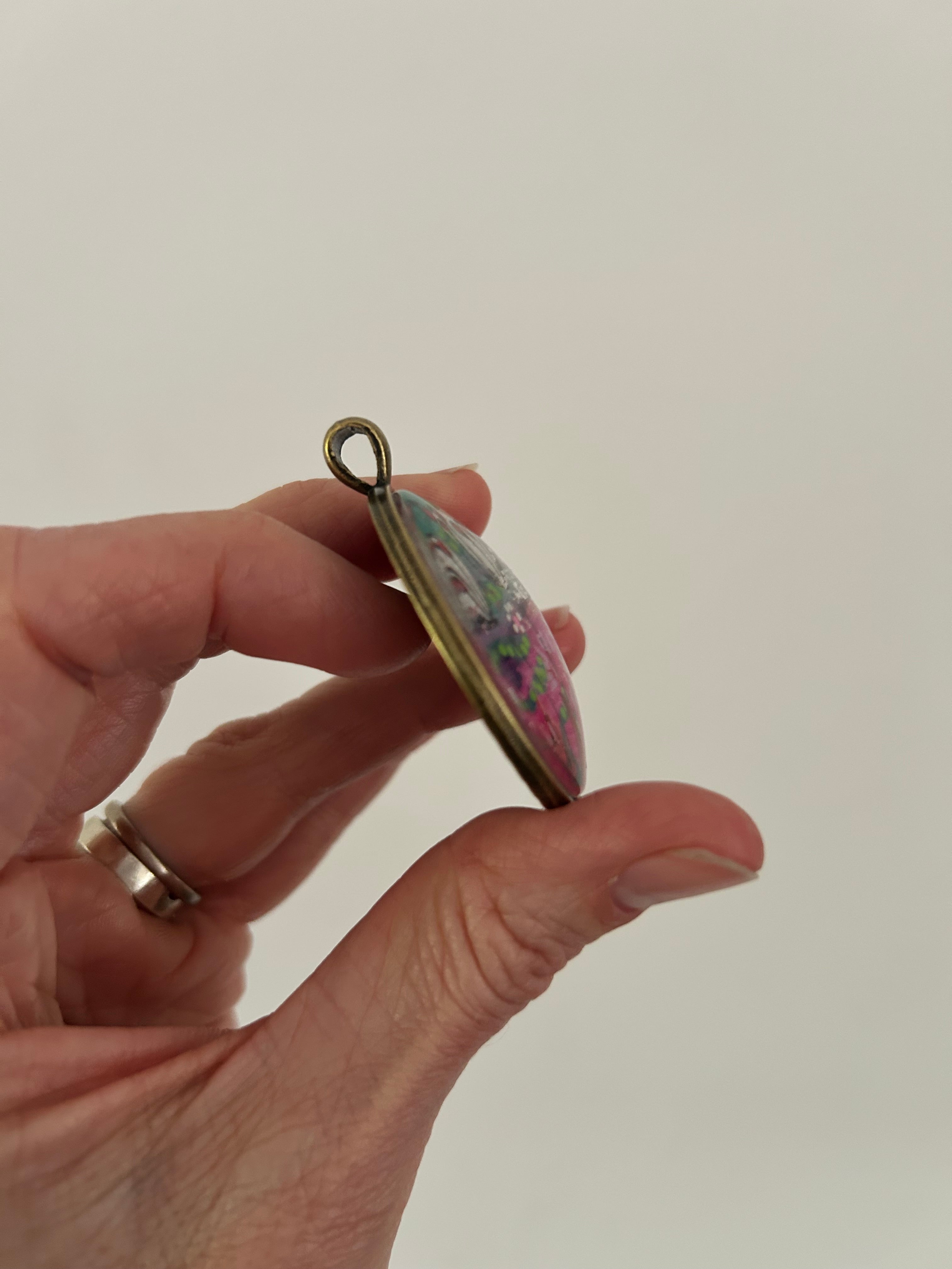Hand-painted necklace: Berry Bright Sunshine