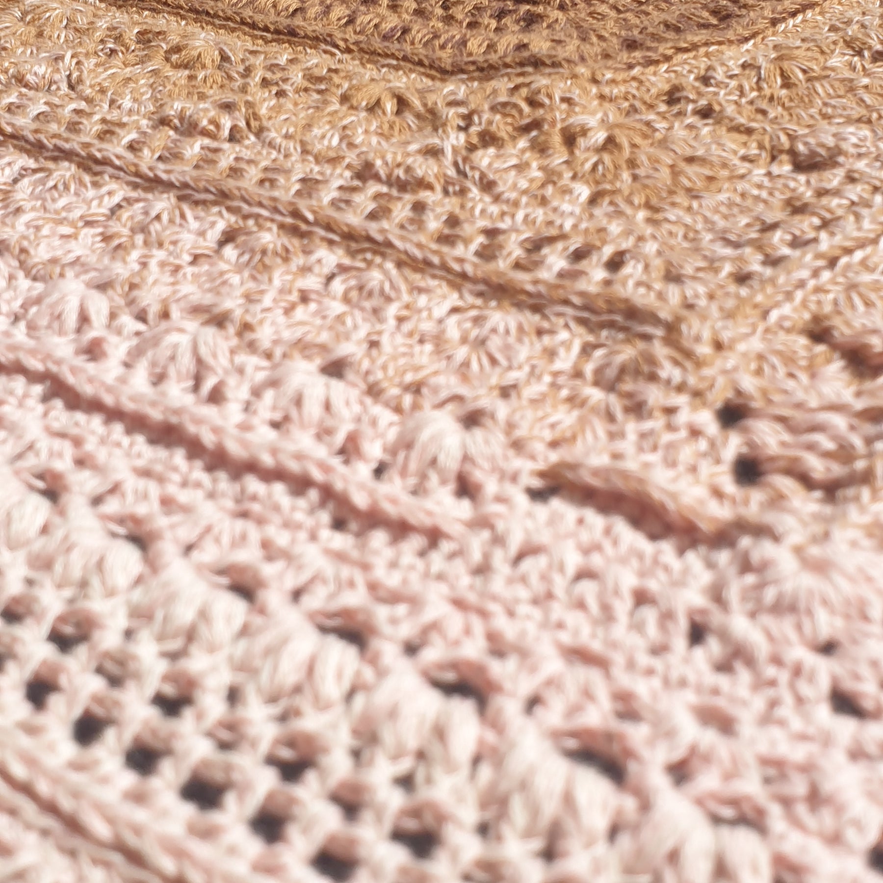Gorgeous crochet chocolate caramel ripple throw