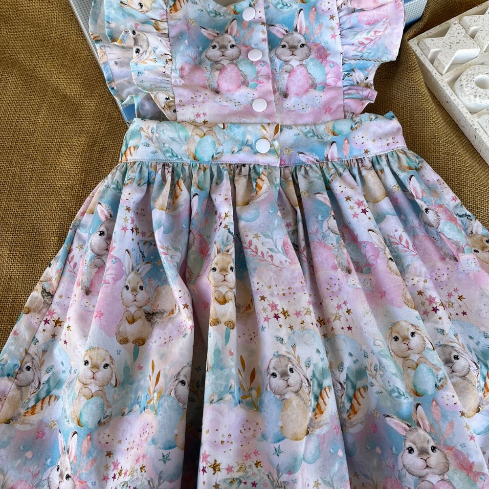 Handmade Pinafore Dress | Bunnies | Sizes 2,4 and 5