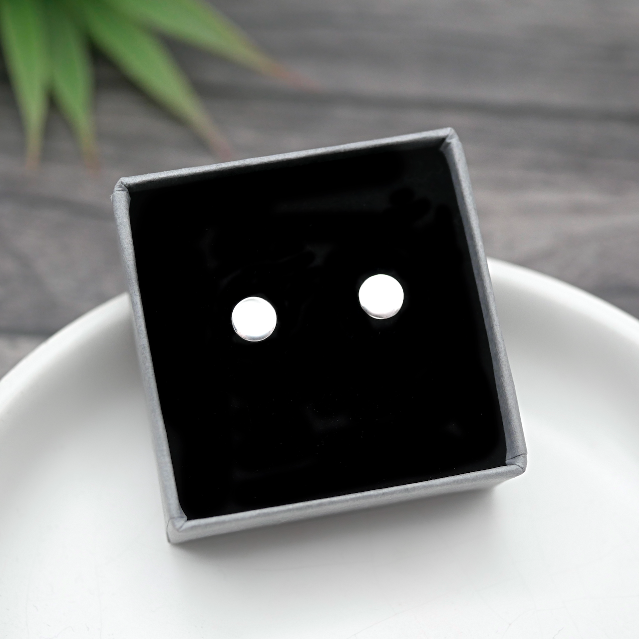 Silver Dot Studs - Handmade Sterling Silver Round Stud Earrings