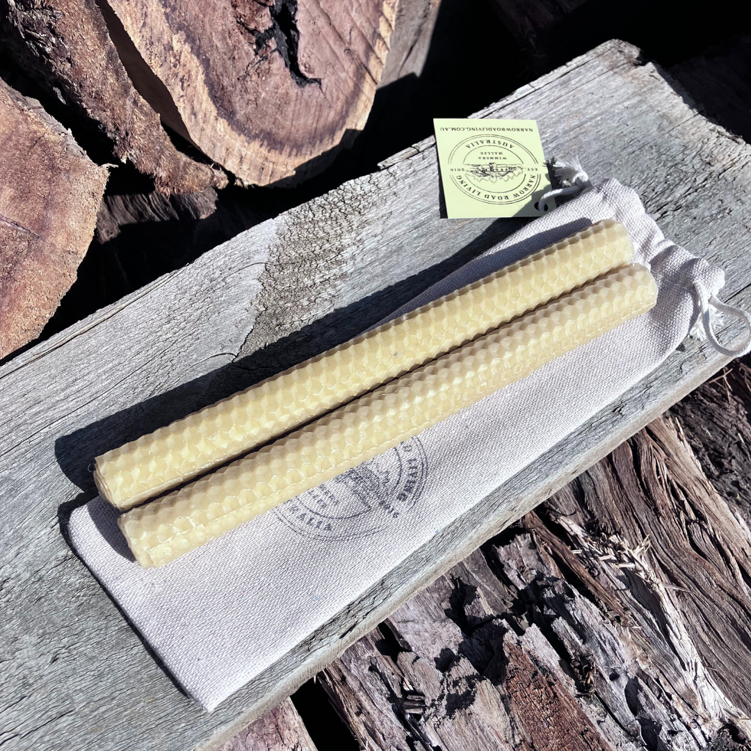 Hand-Rolled Beeswax Dinner Candles | Romantic Valentine's Dinner by Candlelight