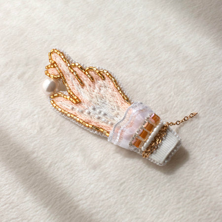 Pearl of Grace Hand Brooch
