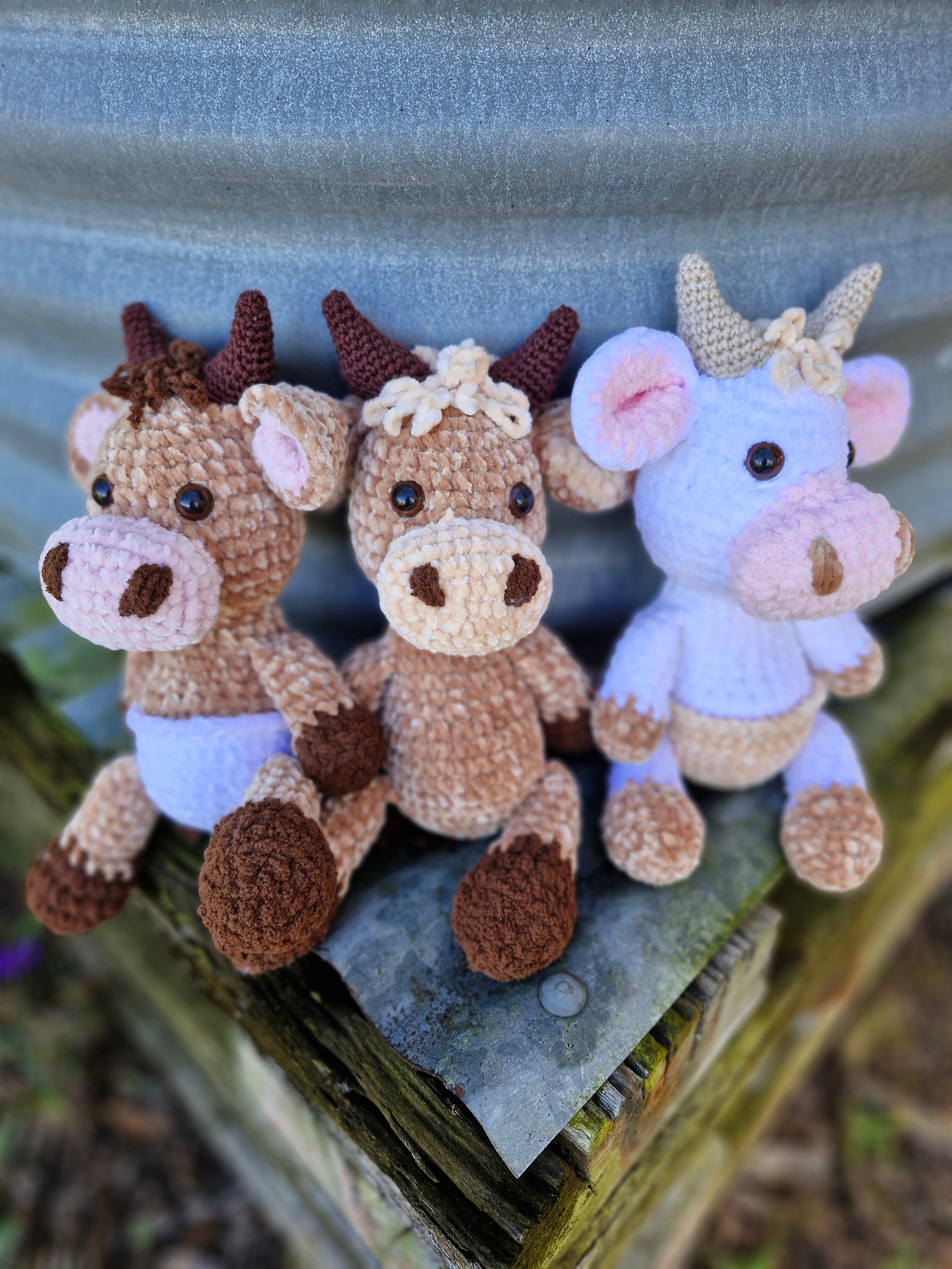Adorable Crochet BABY HIGHLAND COW / BULL