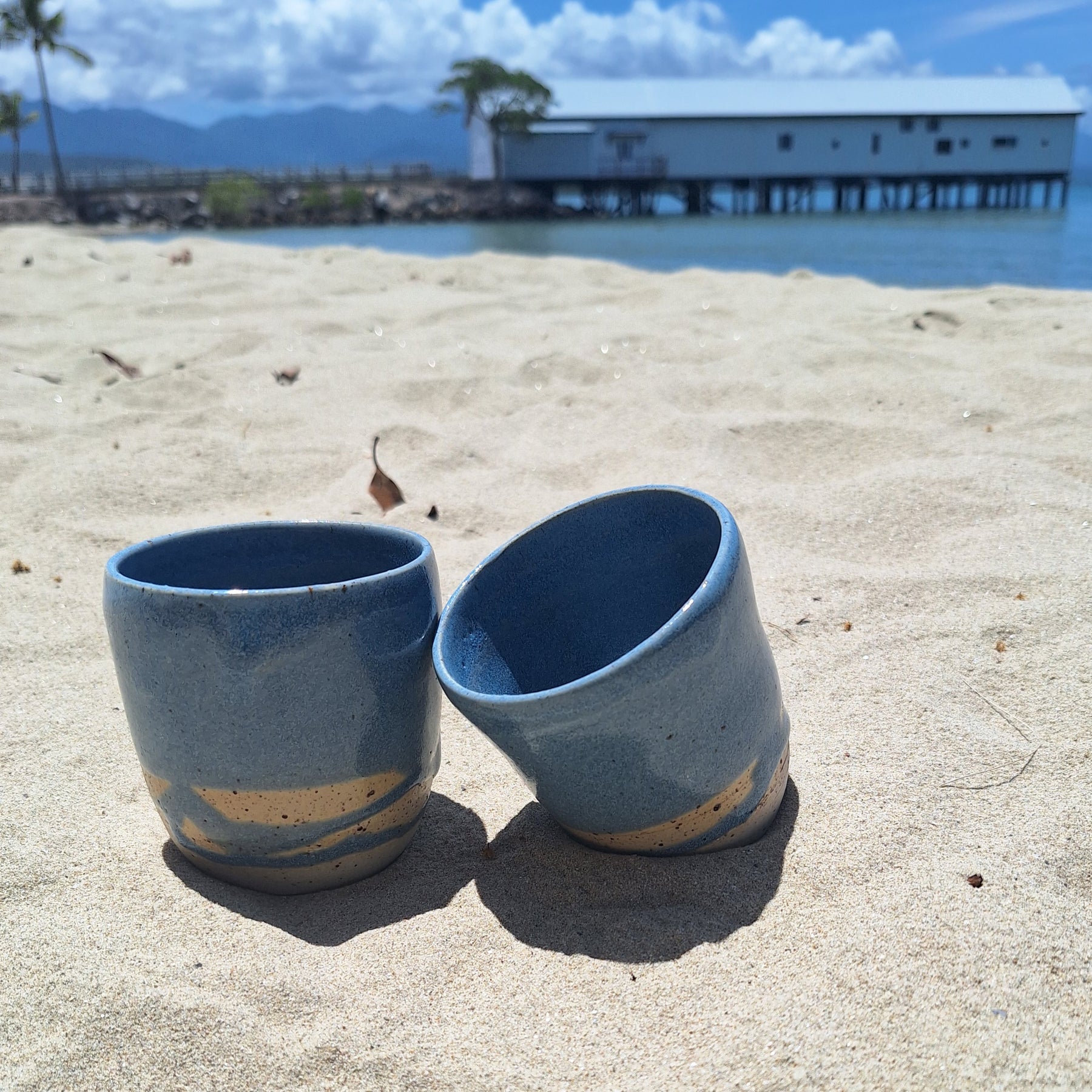 Coffee Latte cups blue