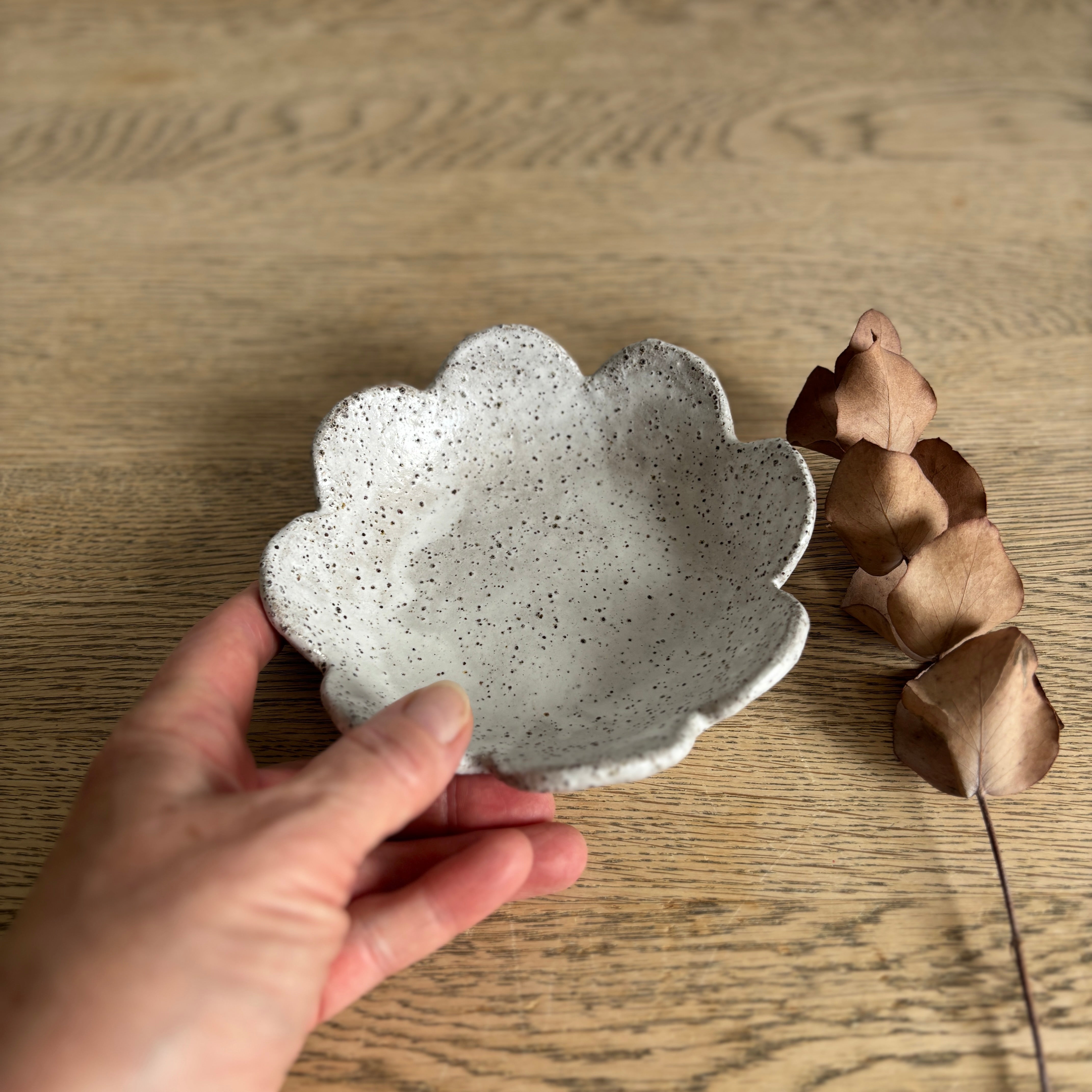 Rustic Ceramic Nesting Bowls | Flower Design | Set of 2