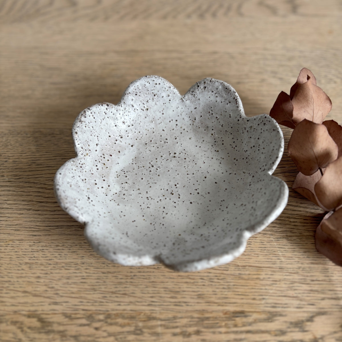 Rustic Ceramic Nesting Bowls | Flower Design | Set of 2