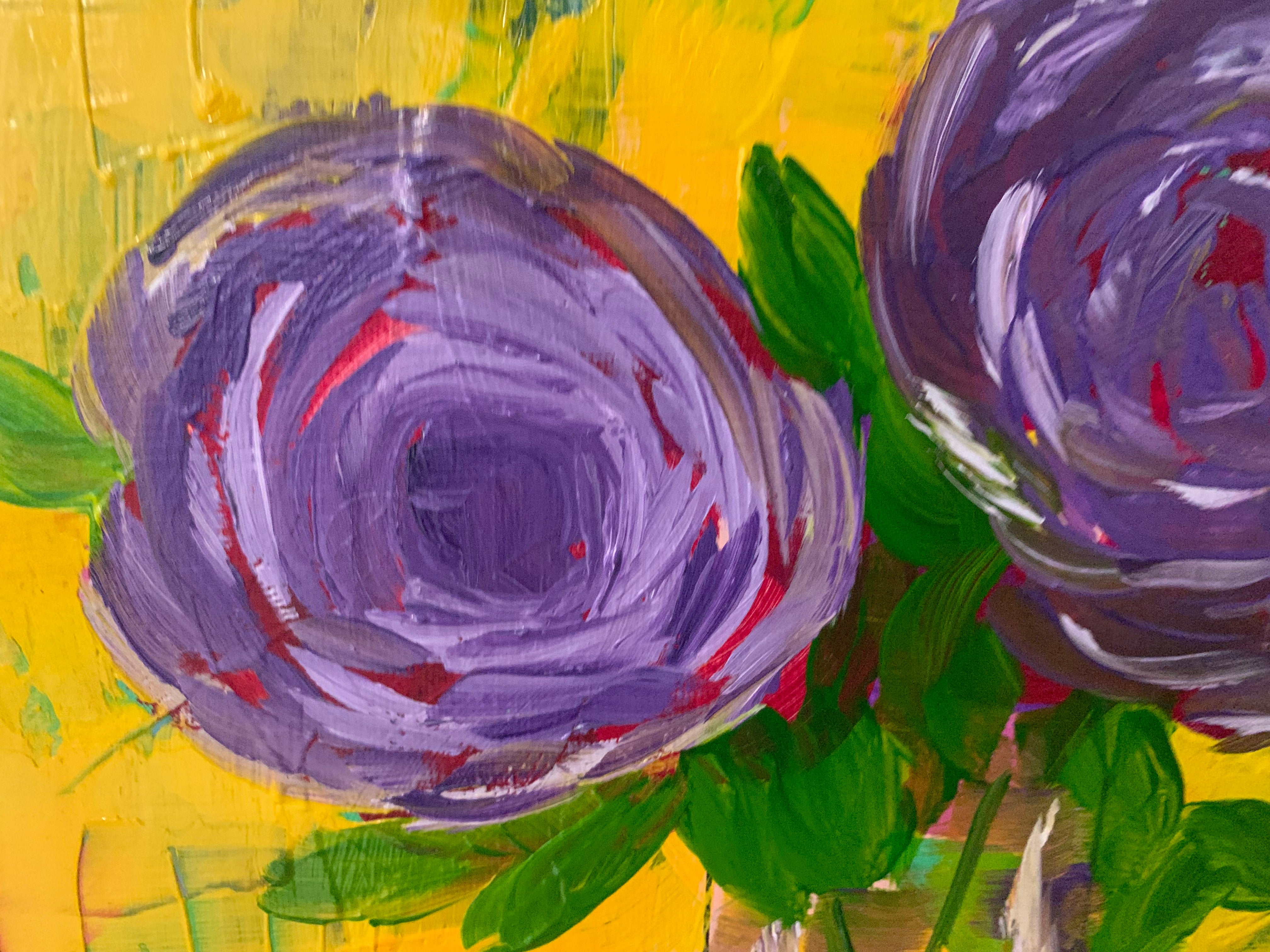 Purple Posie Floral Abstract Wall Art