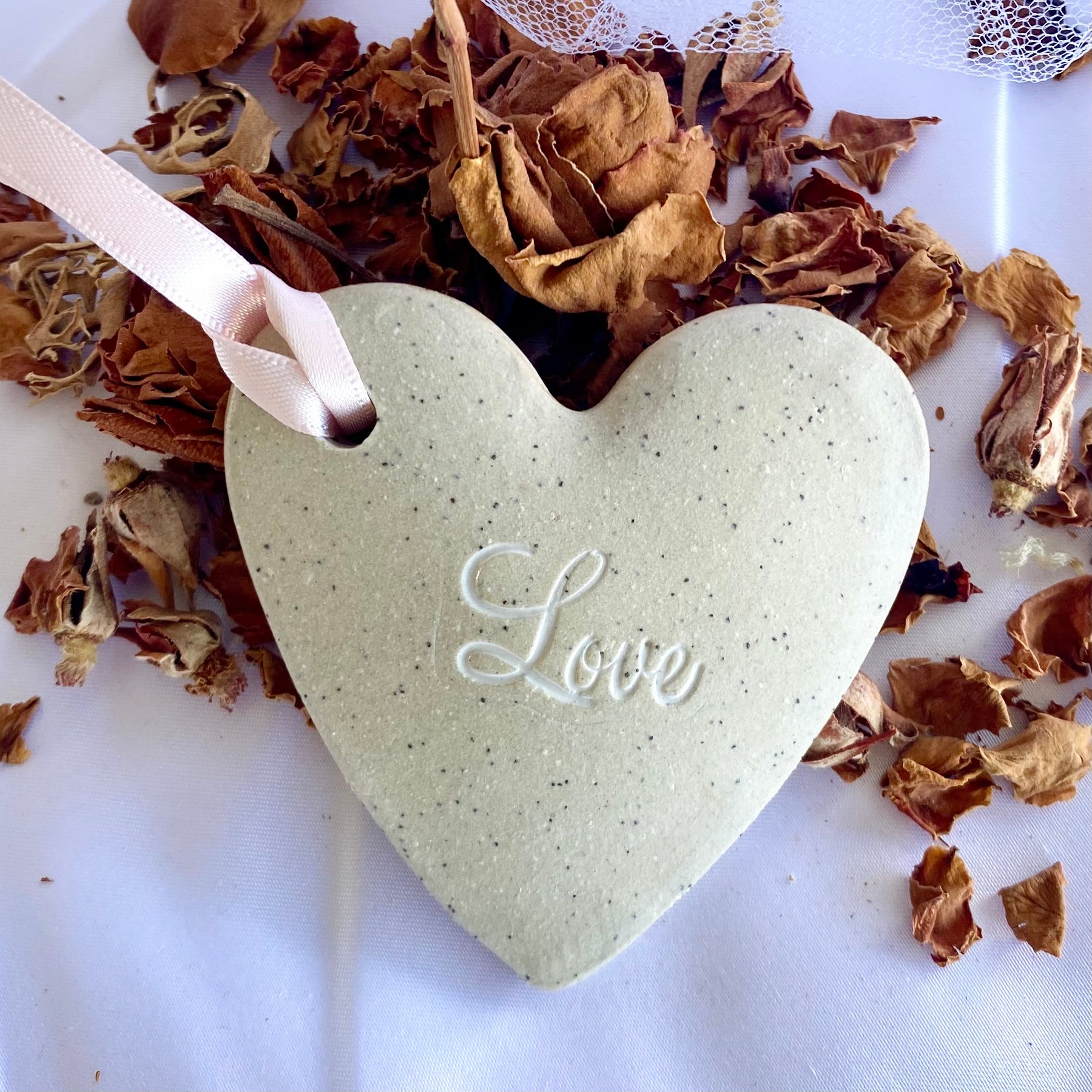Wedding Keepsake | Hanging Heart | Personalised Bride Gift | Handmade Pottery
