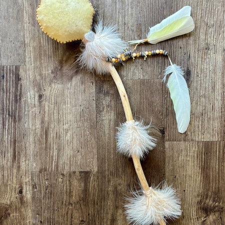 Handmade Goat Hide Rattle – One of a Kind