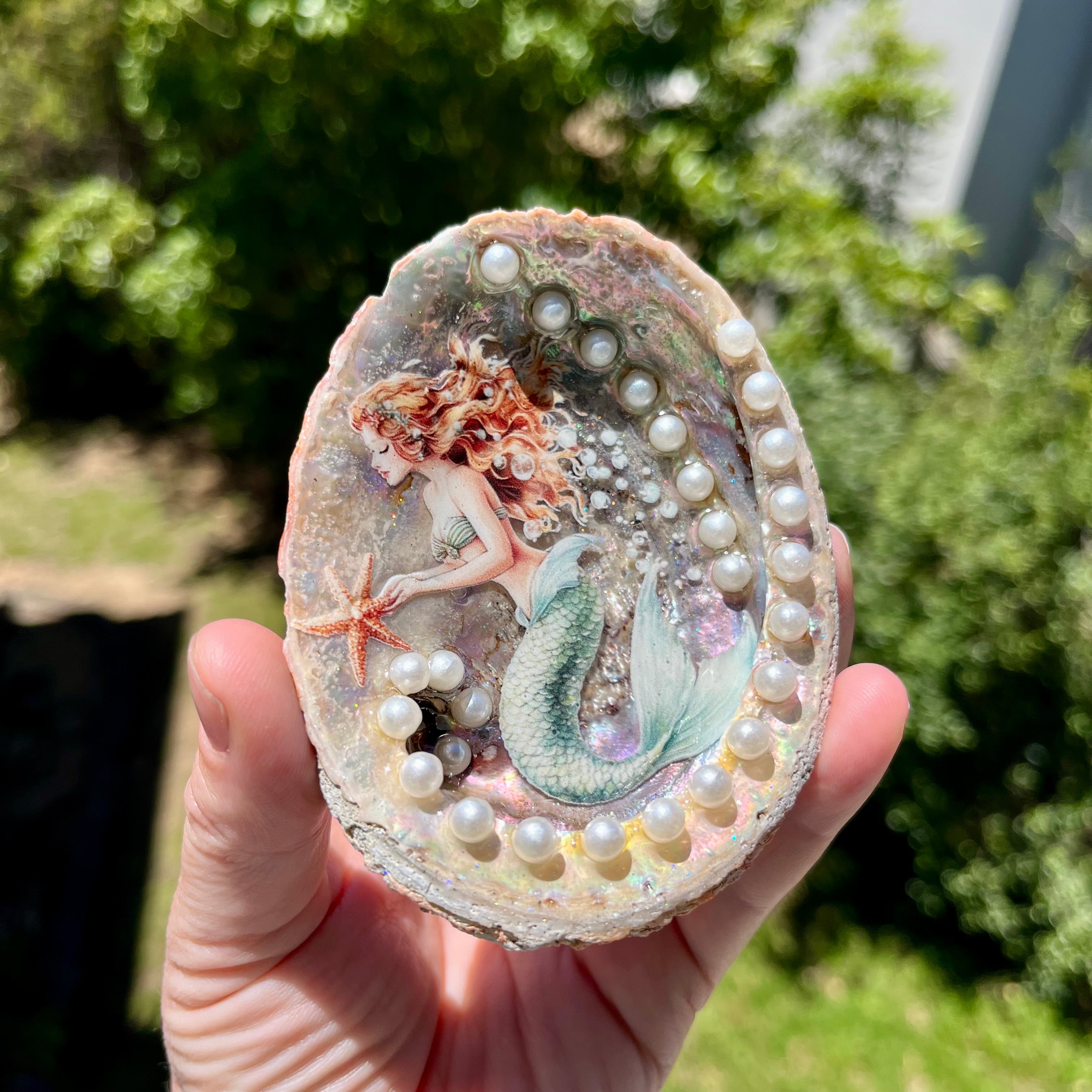 Mermaid Shell Trinket Dish Handmade