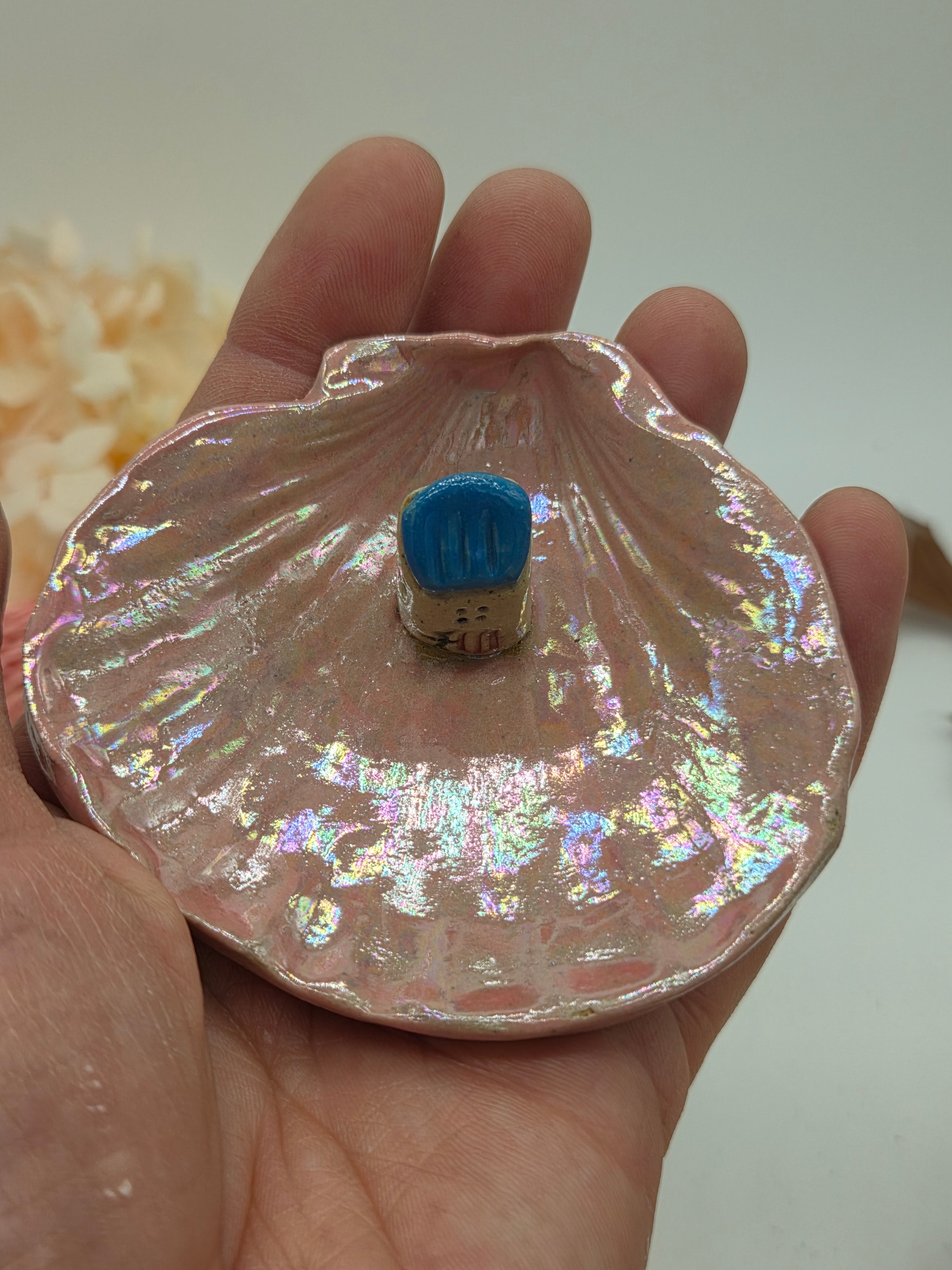 Irridescent Seashell Ring Dish - Blue Roof House