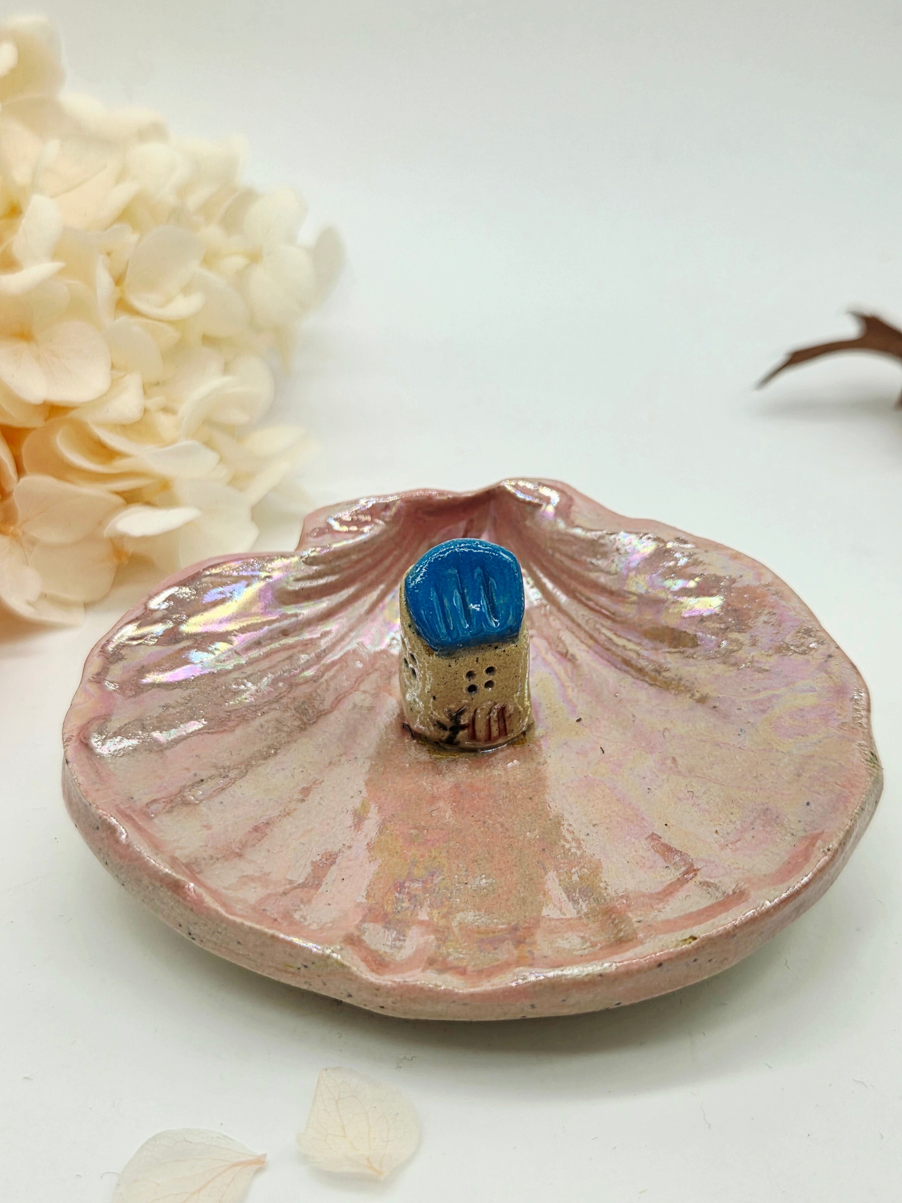 Irridescent Seashell Ring Dish - Blue Roof House