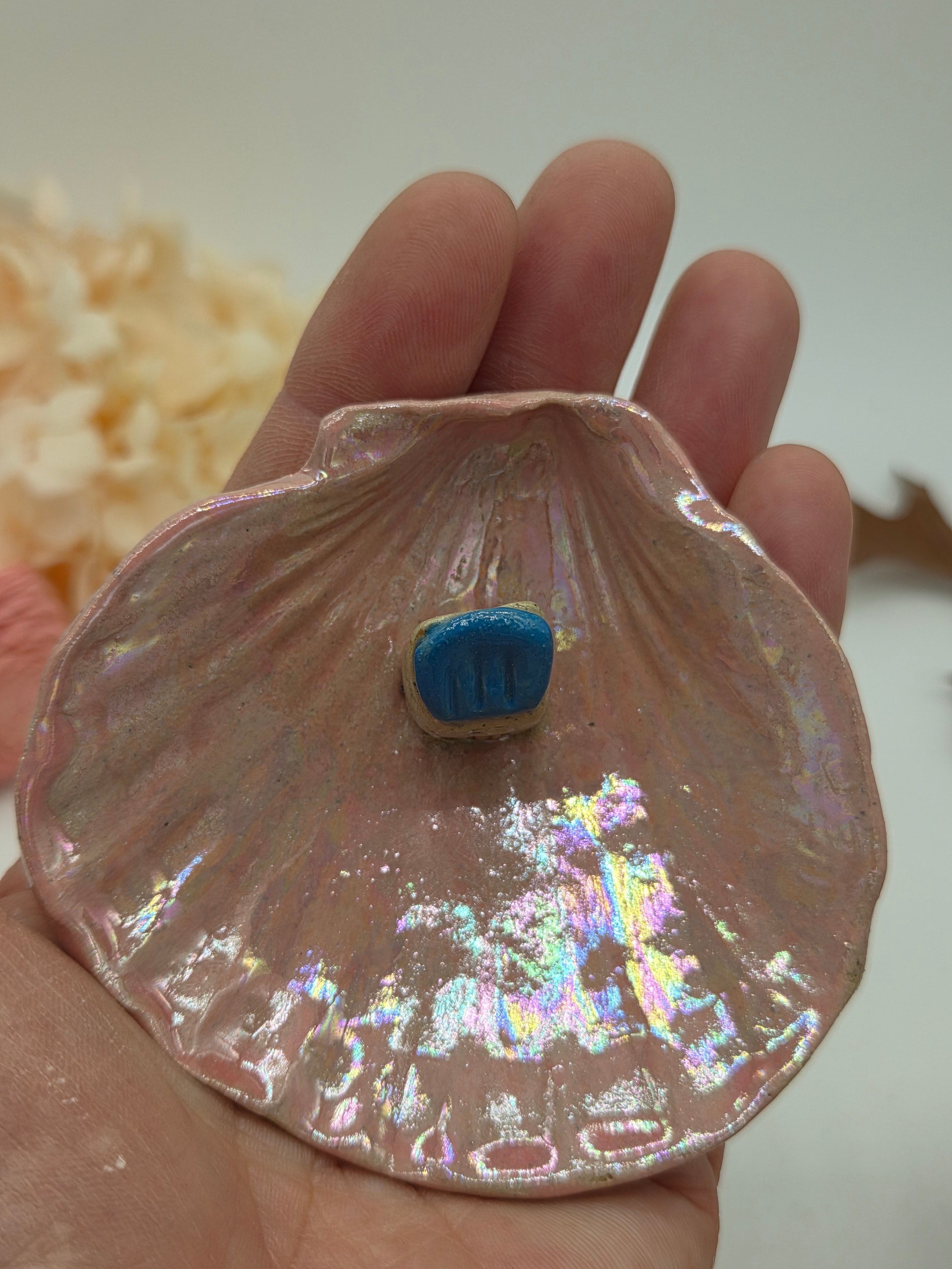 Irridescent Seashell Ring Dish - Blue Roof House