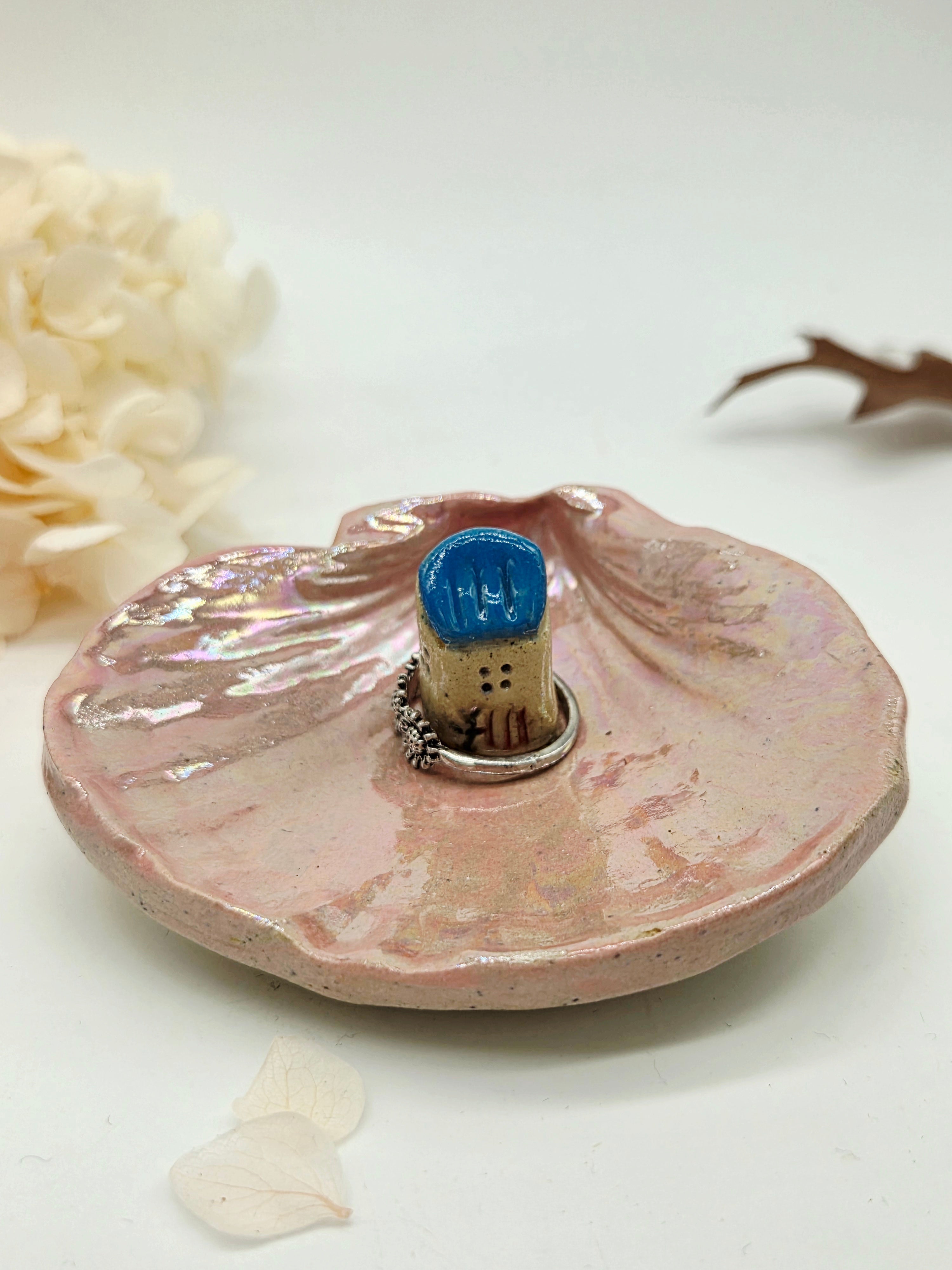 Irridescent Seashell Ring Dish - Blue Roof House