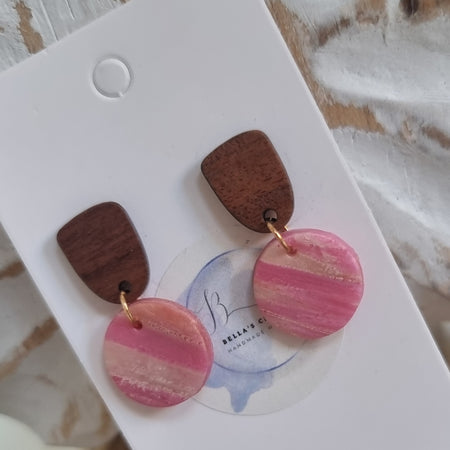 Rosé Timber Drops Small Dangle