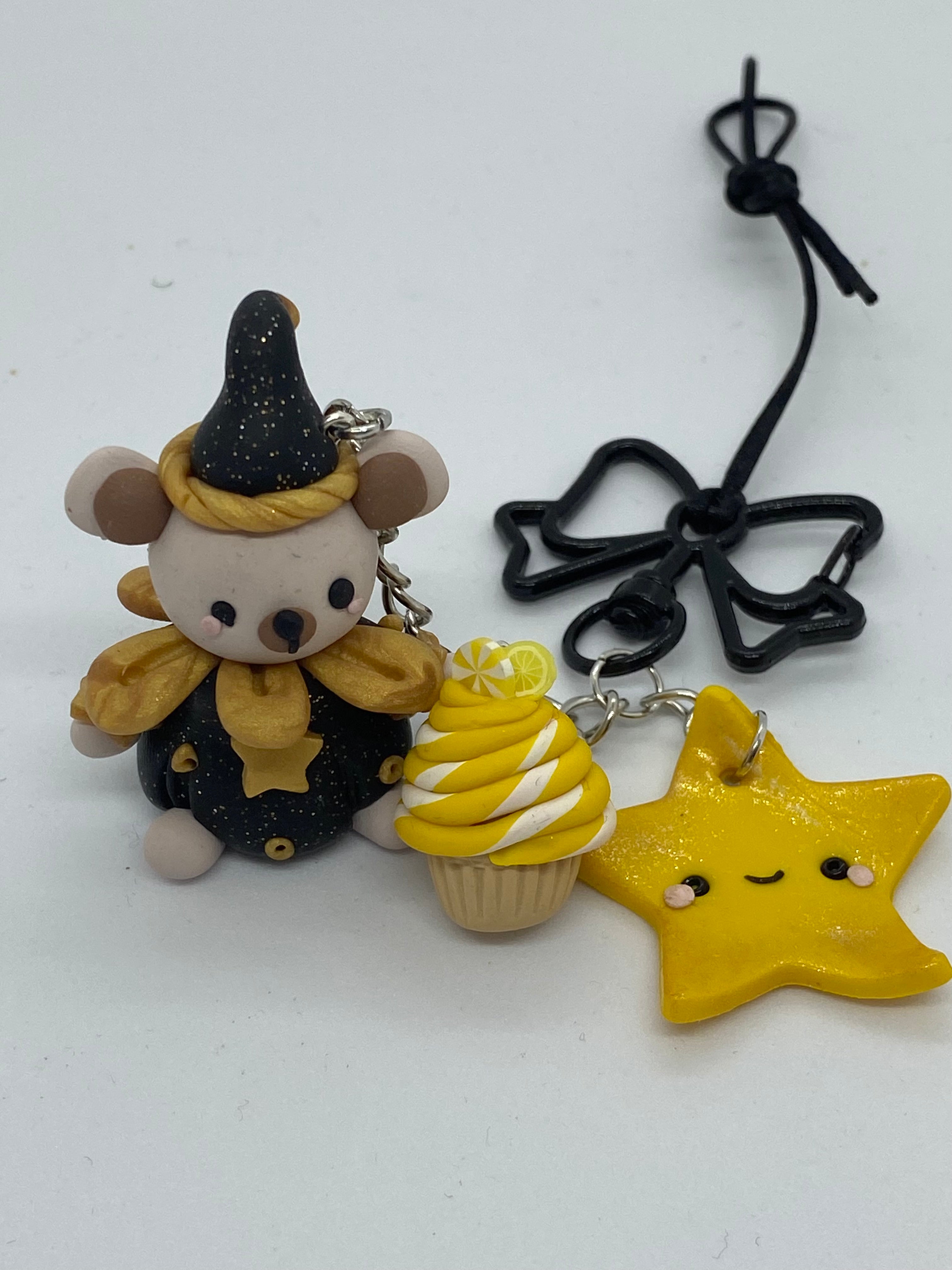 Silent Night Charm Trio – Bear, Cupcake & Star