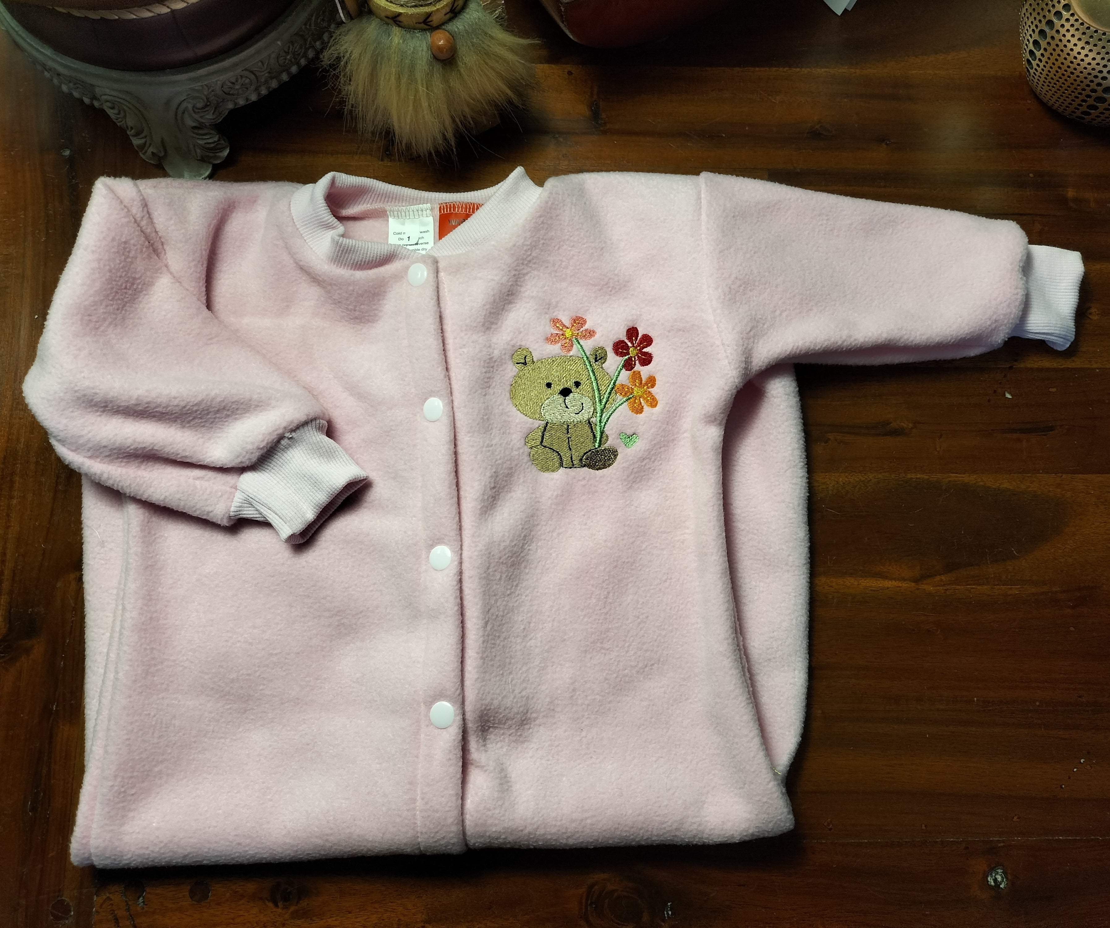BABY PINK SLEEP BAG WITH BEAR