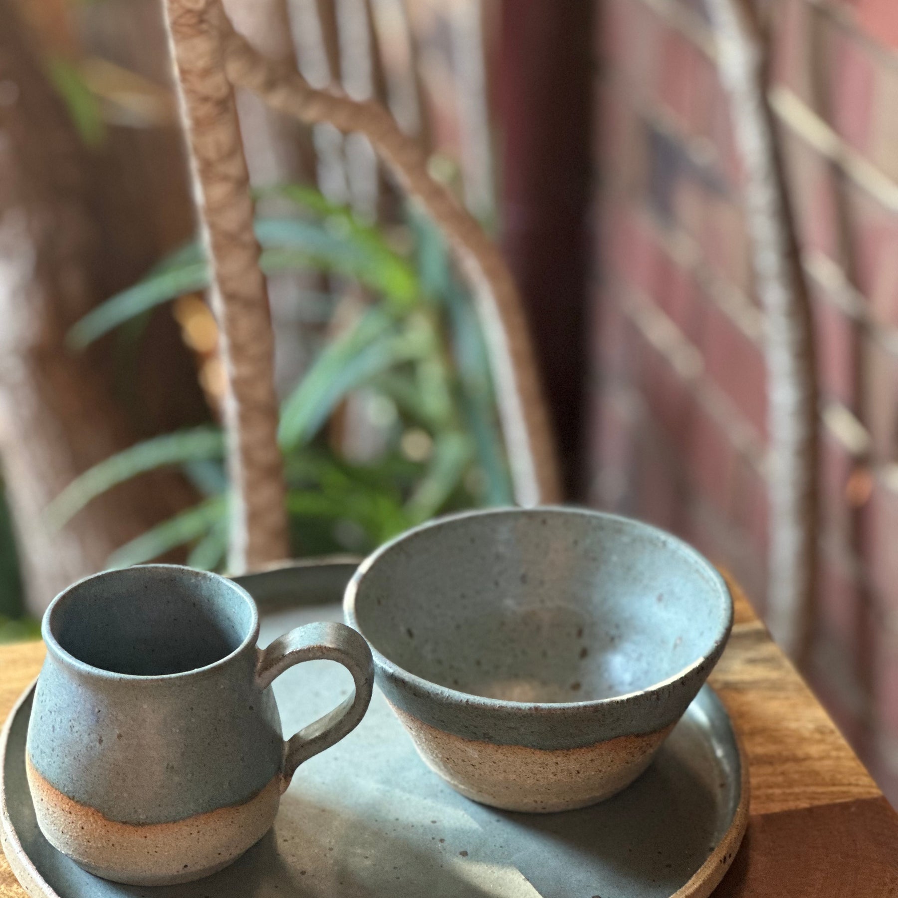 The Nest Set - Ceramic Mug, Bowl & Plate Set - Speckled Stoneware