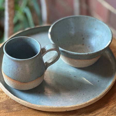 The Nest Set - Ceramic Mug, Bowl & Plate Set - Speckled Stoneware