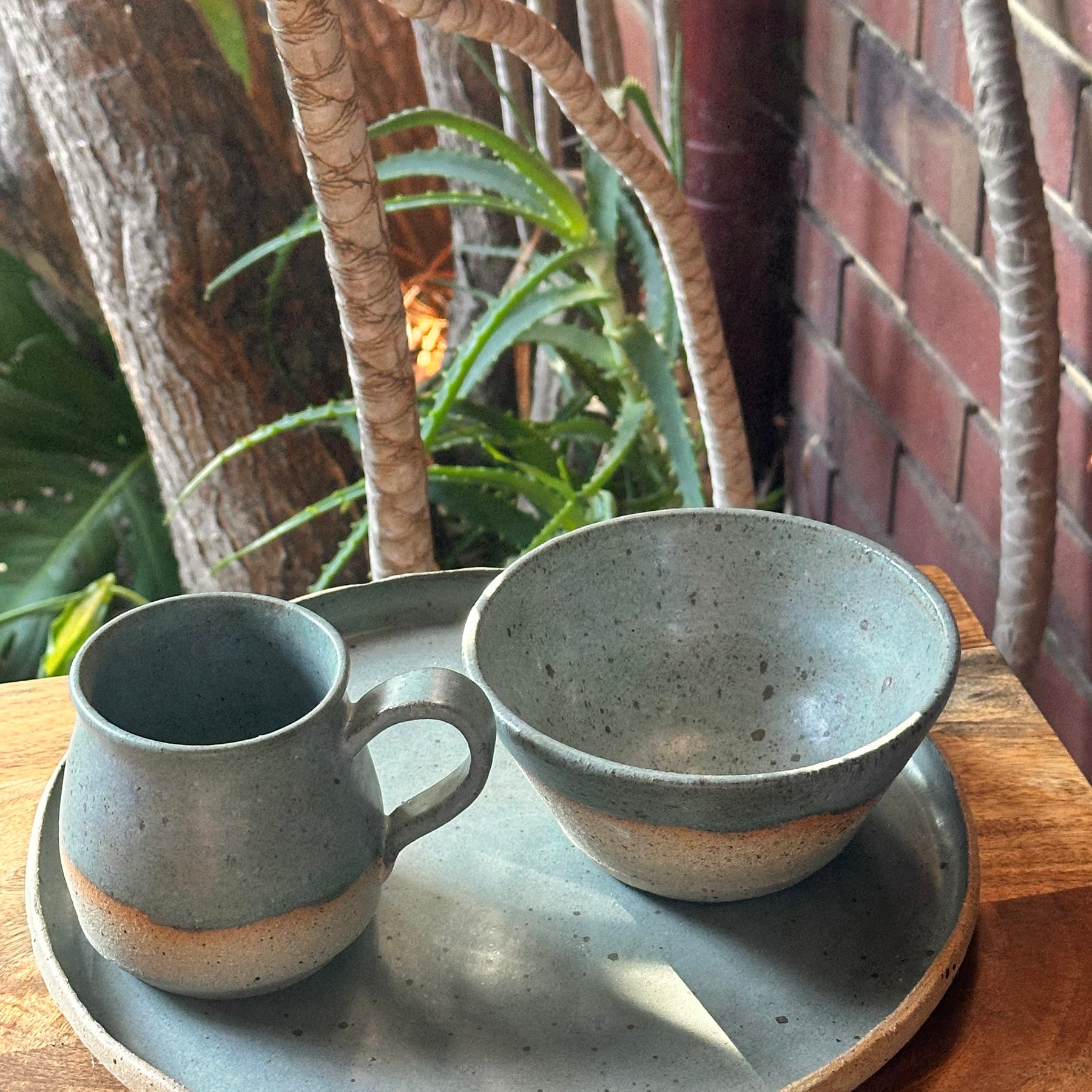 The Nest Set - Ceramic Mug, Bowl & Plate Set - Speckled Stoneware