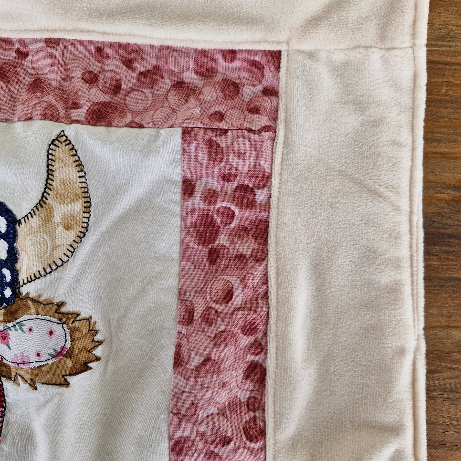Pram size Highland Cow Patchwork front Baby Blanket