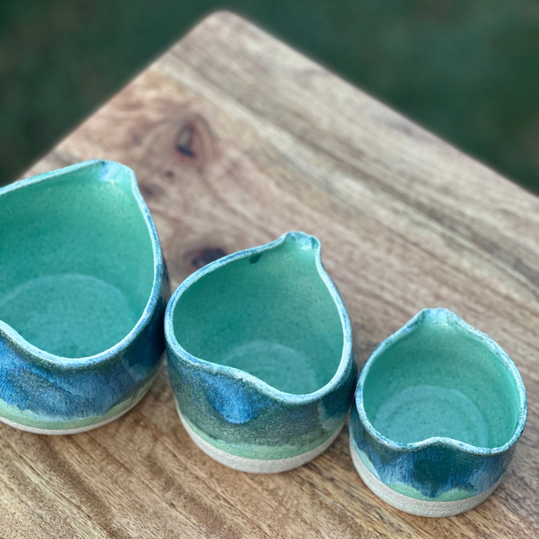 Much Love Pourers - Set of Three (3) Ceramic Jugs