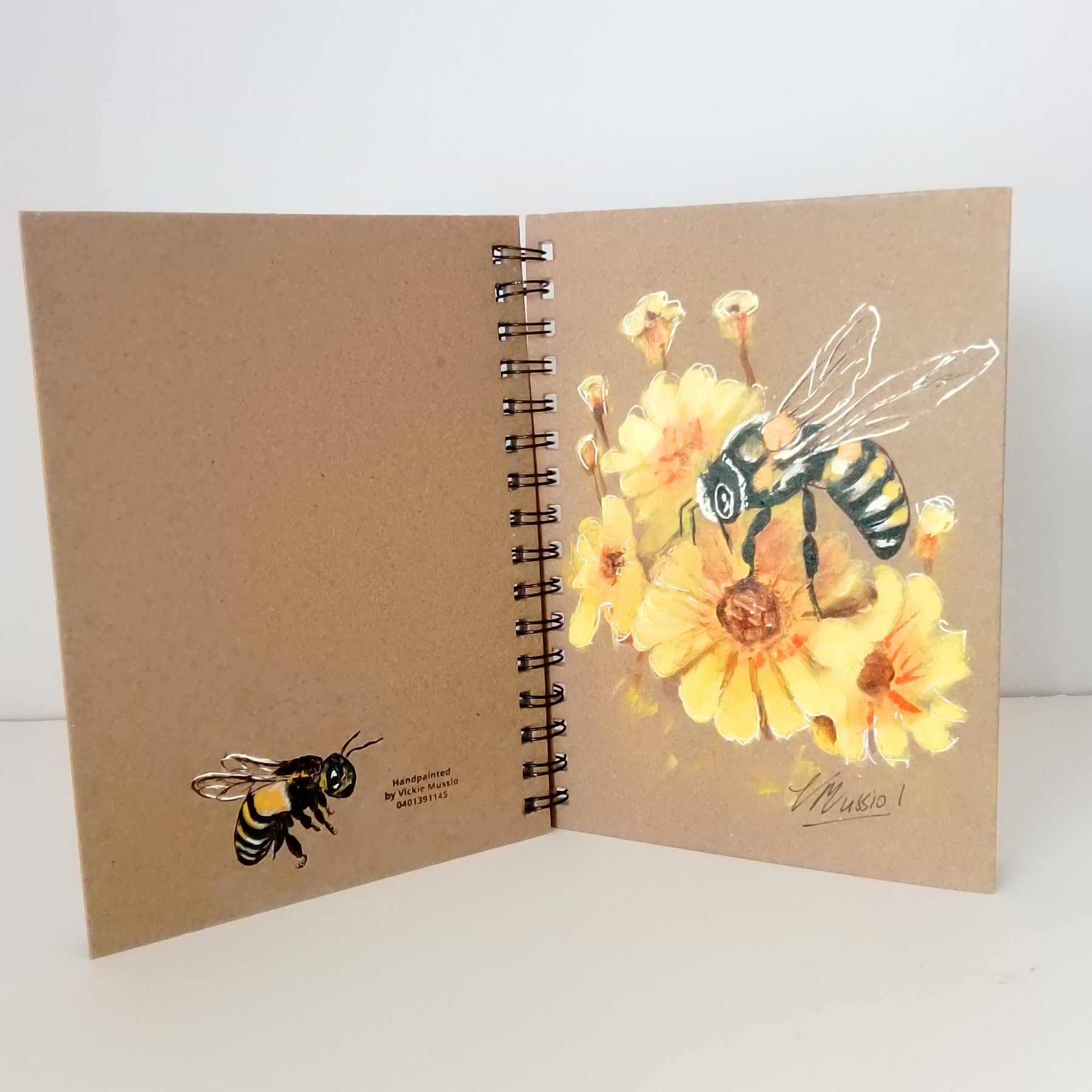 Bee Notebook Handpainted Size A5 Lined