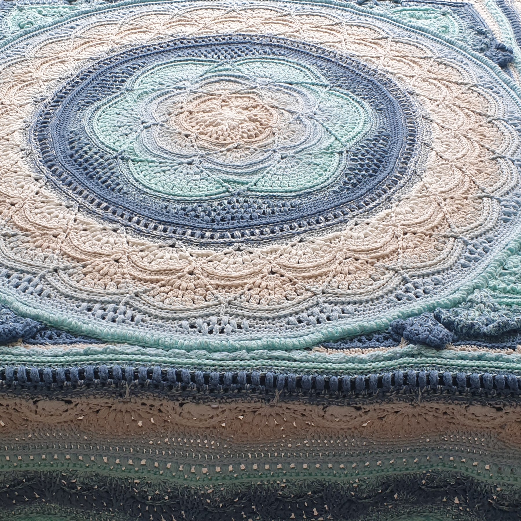Beautiful beach themed crochet throw