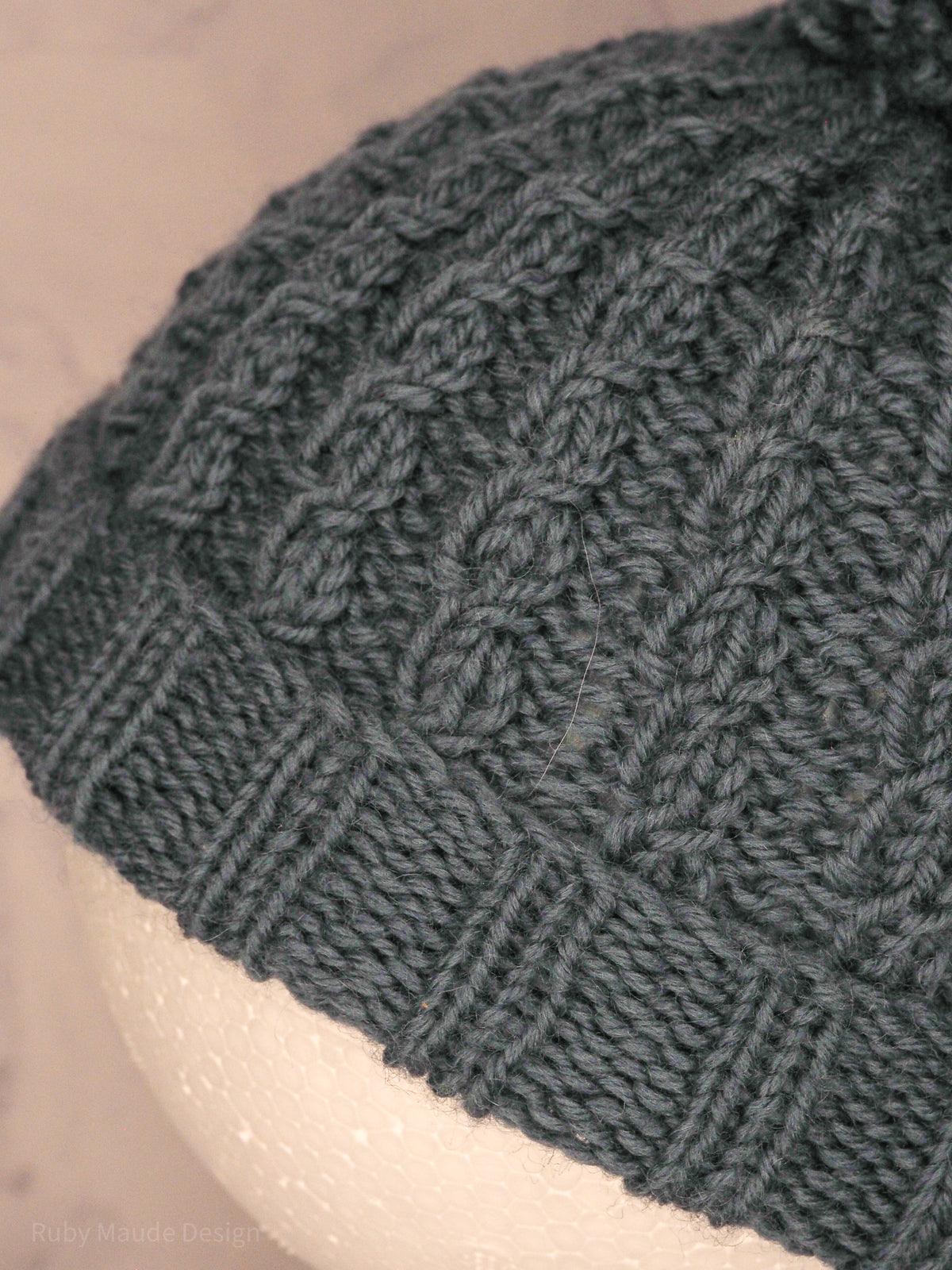 Baby Cabled Beanie - Baby Blue