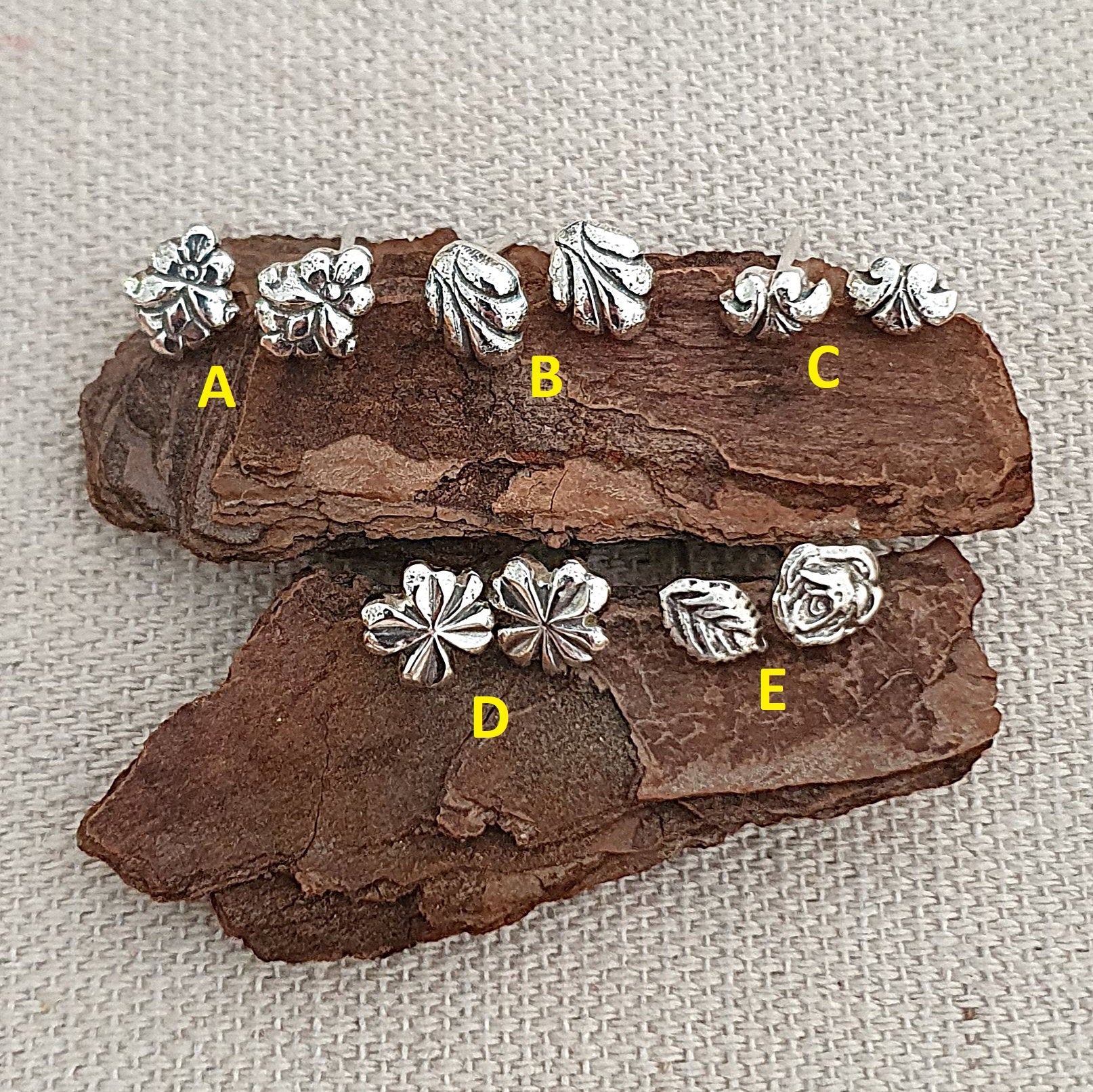 Recycled sterling silver studs - small