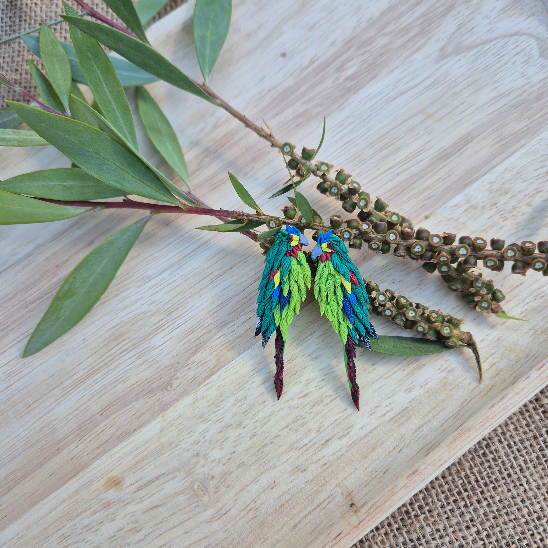 Swift Parrot Studs