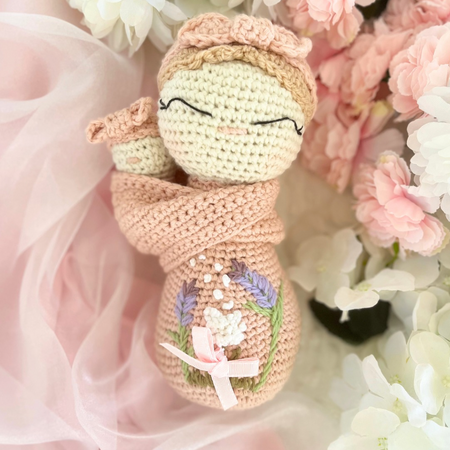 Crochet Mumma Lily And Baby Soft Dolls - Crochet Mother And Baby Dolls