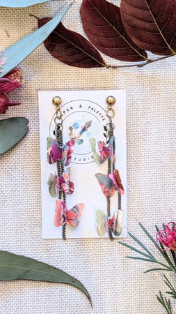 Watercolour Butterfly Paper Earrings