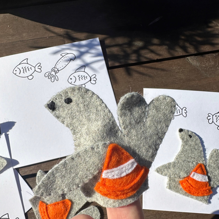Neil the seal finger puppet