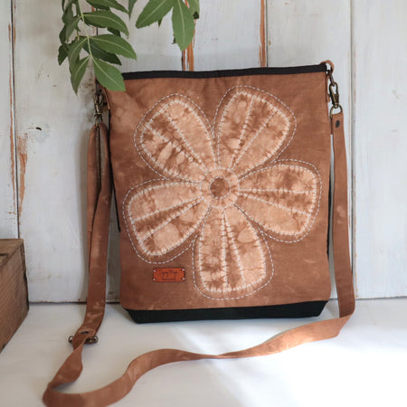 Stitched Shibori Dyed Shoulder Bag, Cross Body Bag