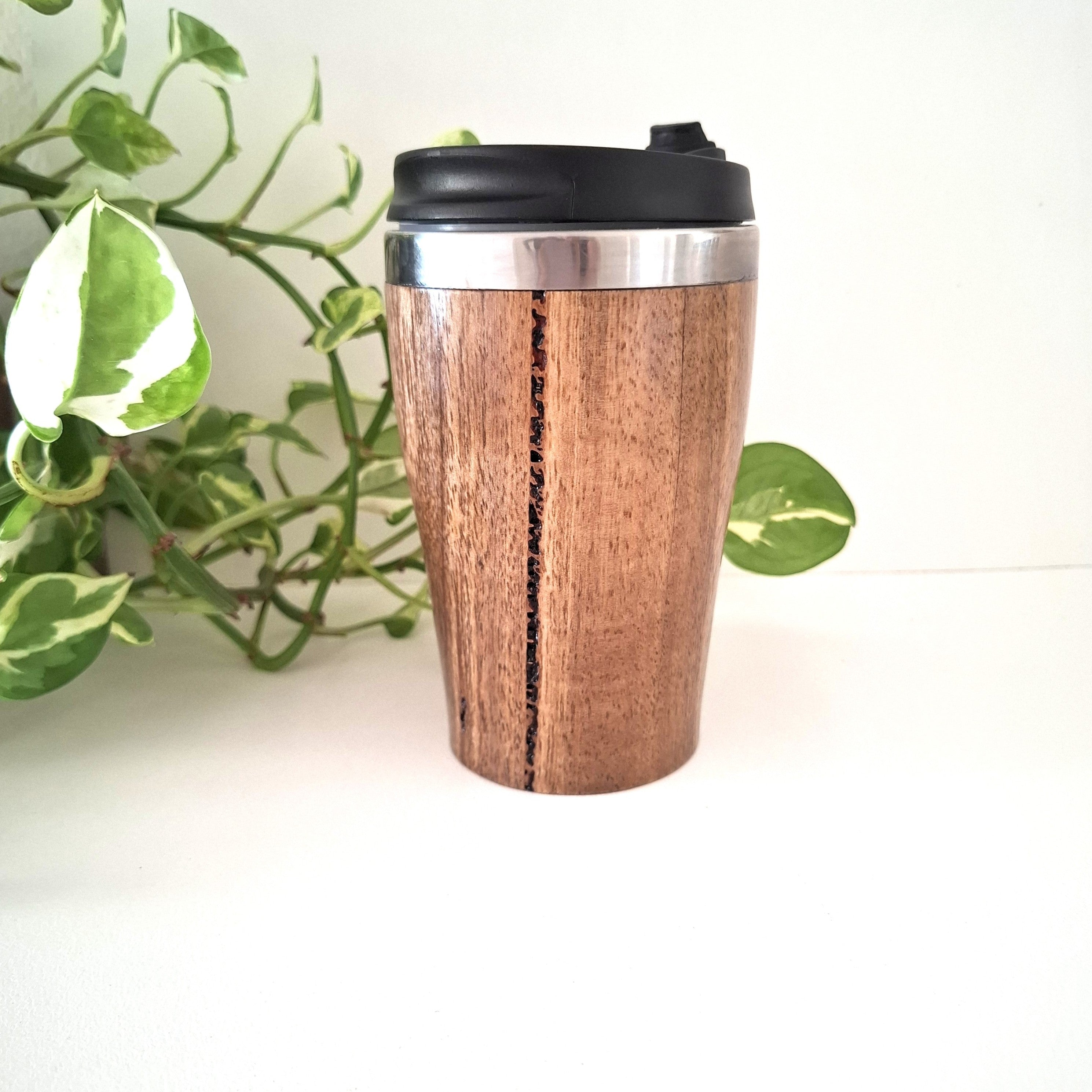 Handmade Wooden Travel Mug: Insulated Eco-Friendly Coffee Tumbler